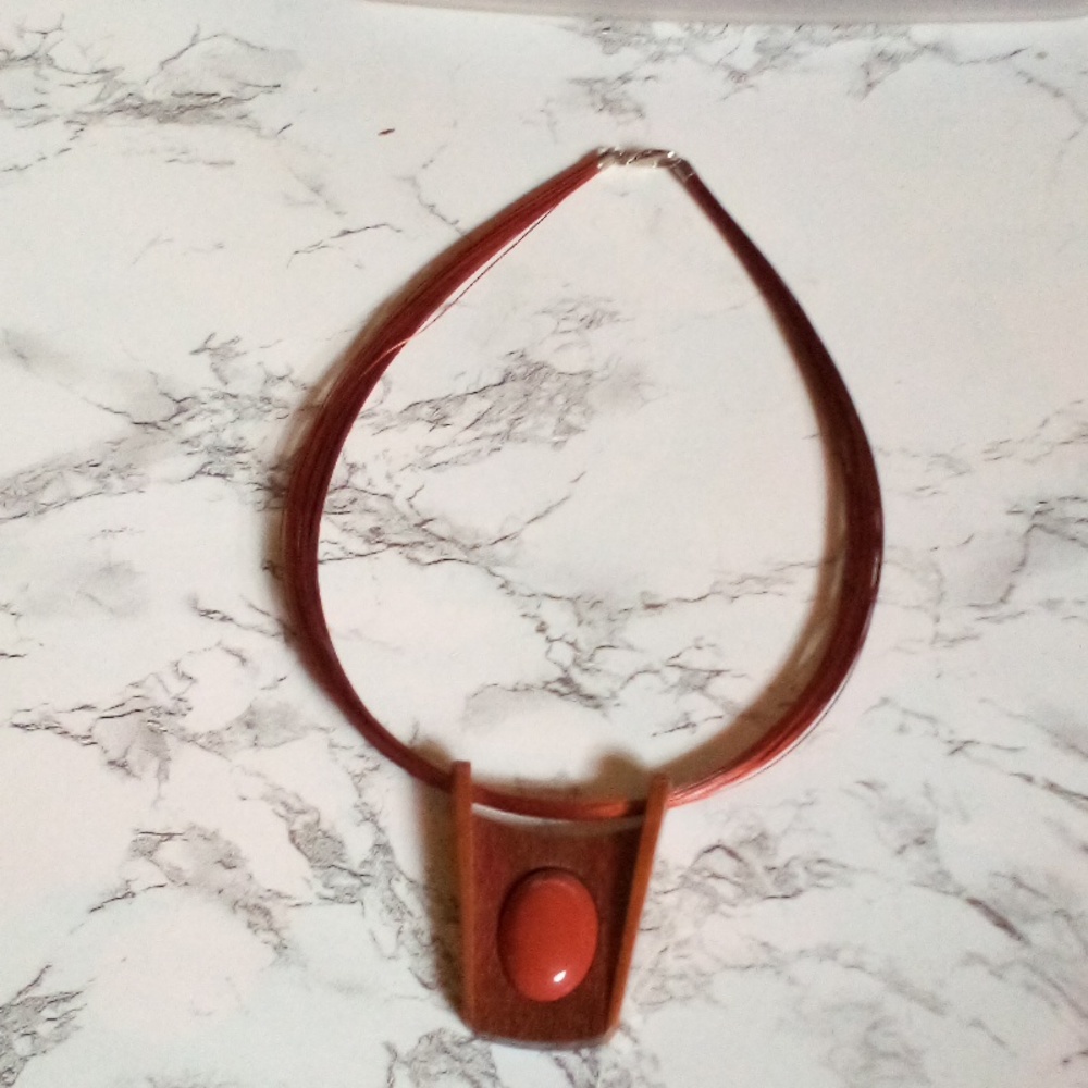 Unique Tribal Ethnic Wood Pendant Necklace